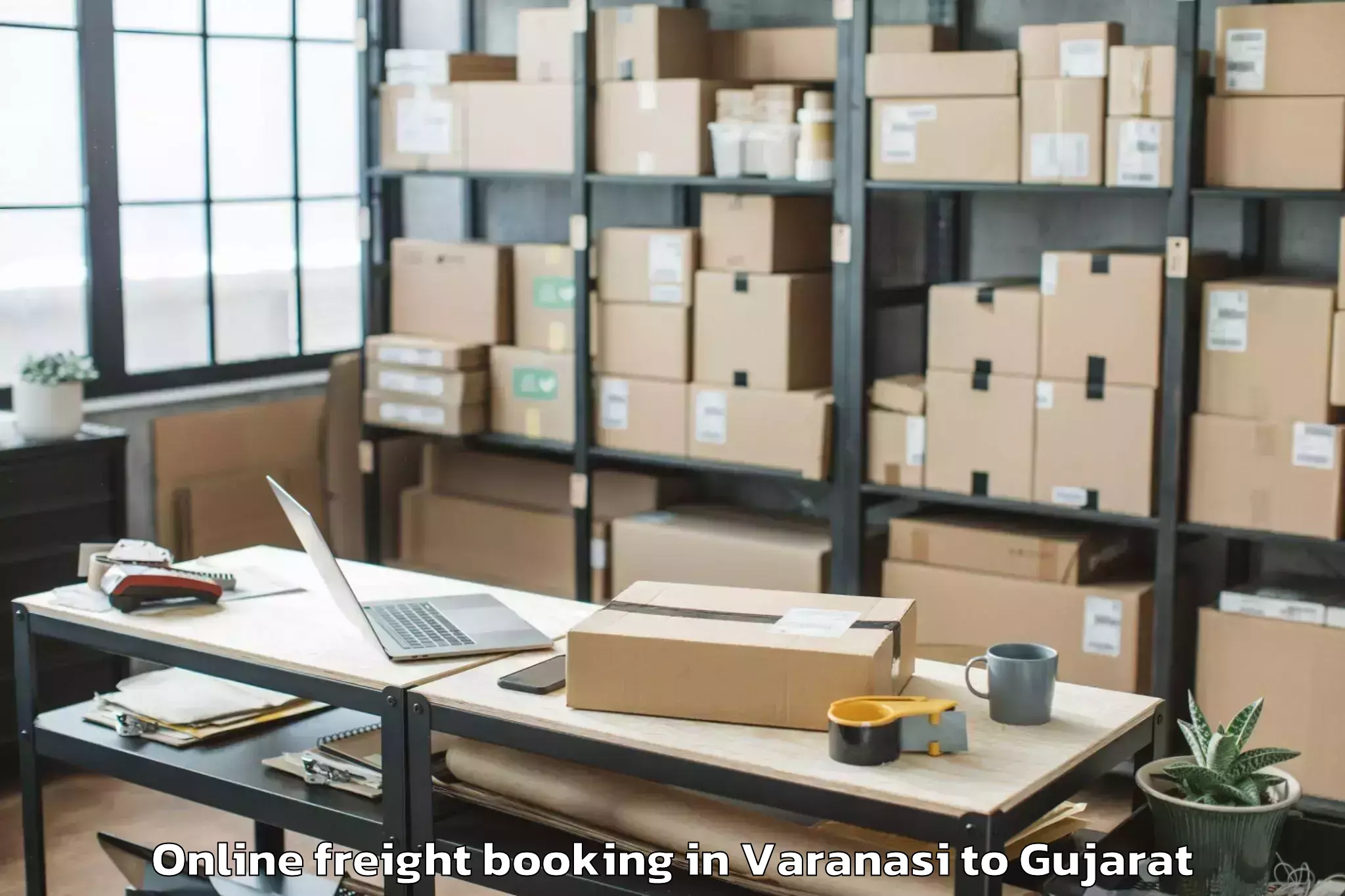 Book Varanasi to Damnagar Online Freight Booking